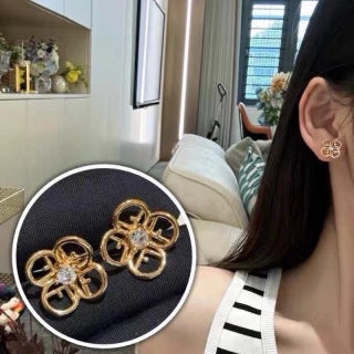 Fendi Fiora Bloom Crystal Stud Earrings