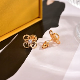 Fendi Fiora Bloom Crystal Stud Earrings