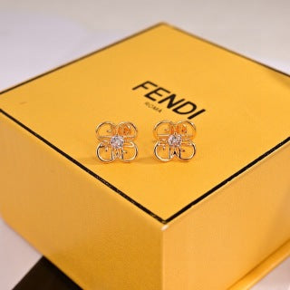 Fendi Fiora Bloom Crystal Stud Earrings