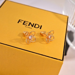 Fendi Fiora Bloom Crystal Stud Earrings