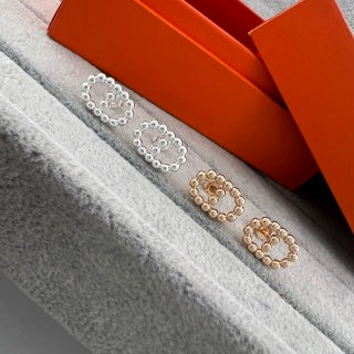 Hermès Éclat Pavé Circle Link Stud Earrings