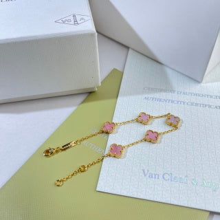 Van Cleef & Arpels Rose Petal Alhambra Five Motifs Bracelet