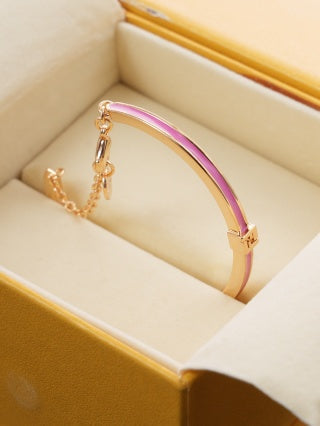 Fendi Violetta FF Enamel Line Cuff Bracelet