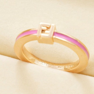 Fendi Rosalia F Emblem Enamel Accent Ring