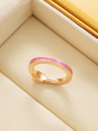 Fendi Rosalia F Emblem Enamel Accent Ring
