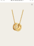 Bvlgari Gold Double Circle Pendant Necklace – Elegant Luxury Jewelry