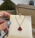 Bvlgari Red Fan Pendant Necklace – Elegant Luxury Jewelry