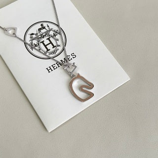 Hermès Mini Pop H Silver Enamel Pendant Necklace