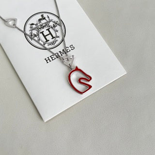 Hermès Mini Pop H Silver Enamel Pendant Necklace