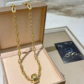 Bvlgari Gold Geometric Link Pendant Necklace – Elegant Luxury Jewelry