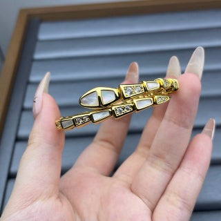 Bvlgari Geometric Crystal Cuff Bracelet – Elegant Luxury Jewelry