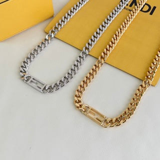 Fendi Varello FF Shield Pendant Necklace