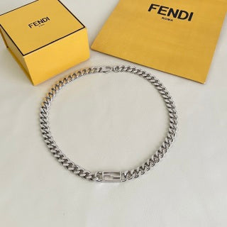 Fendi Varello FF Shield Pendant Necklace