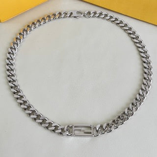 Fendi Varello FF Shield Pendant Necklace