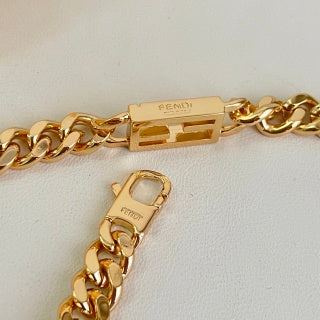 Fendi Varello FF Shield Pendant Necklace