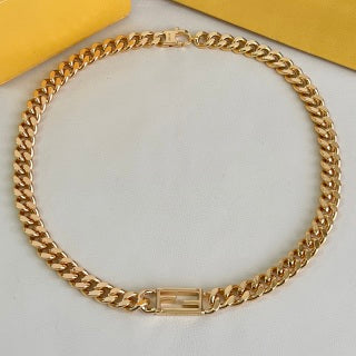 Fendi Varello FF Shield Pendant Necklace