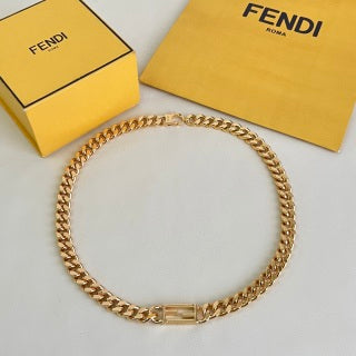 Fendi Varello FF Shield Pendant Necklace