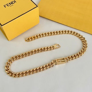 Fendi Varello FF Shield Pendant Necklace