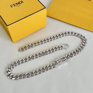Fendi Varello FF Shield Pendant Necklace