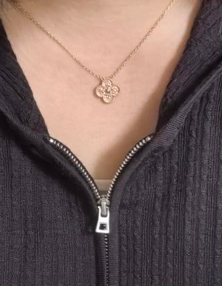 Van Cleef & Arpels Rose Gold Alhambra Floral Necklace
