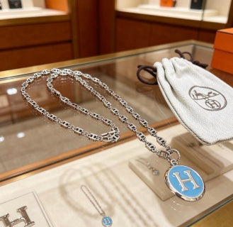 Hermès Pop H Medallion Enamel Pendant Necklace