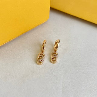 Fendi Aurevia FF Mini Charm Drop Earrings