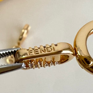 Fendi Aurevia FF Mini Charm Drop Earrings