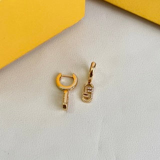 Fendi Aurevia FF Mini Charm Drop Earrings
