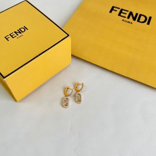 Fendi Aurevia FF Mini Charm Drop Earrings
