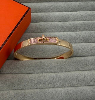 Hermès Pavé H Clasp Color Stone Bracelet