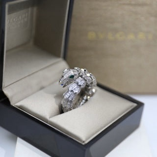 Bvlgari Green Gem Serpent Ring – Elegant Luxury Jewelry
