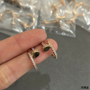 Cartier Clou Étoile Pavé Hoop Earrings