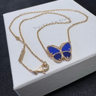 Van Cleef & Arpels Sapphire Butterfly Trio Necklace