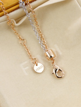 Fendi Dual-Tone FF Medallion Link Bracelet