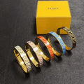 Fendi Vario FF Enamel Logo Bangle Bracelet