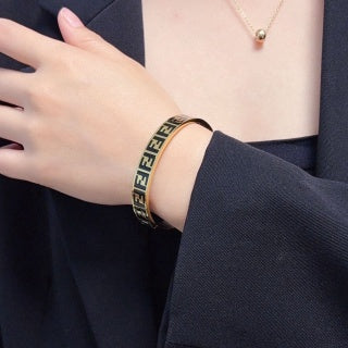 Fendi Vario FF Enamel Logo Bangle Bracelet