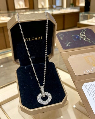 Bvlgari Crystal Circle Pendant Necklace – Elegant Luxury Jewelry