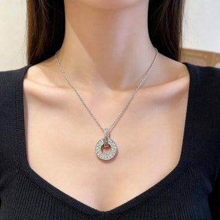 Bvlgari Crystal Circle Pendant Necklace – Elegant Luxury Jewelry