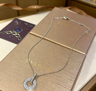 Bvlgari Crystal Circle Pendant Necklace – Elegant Luxury Jewelry