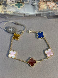 Van Cleef & Arpels Alhambra 5-motif bracelet in mixed-color natural stones