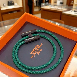 Hermès Rivale Double Wrap Leather Bracelet