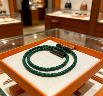 Hermès Rivale Double Wrap Leather Bracelet