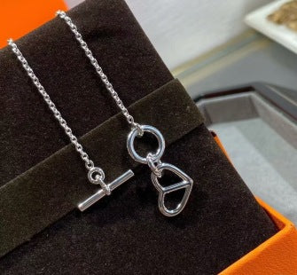 Hermès H Perforé Toggle Pendant Necklace