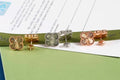 Van Cleef & Arpels Golden Vein Clover Stud Earrings