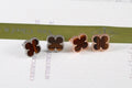Van Cleef & Arpels Midnight Wood Clover Stud Earrings