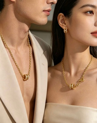 Bvlgari Gold Circle Pendant Chain Necklace – Elegant Luxury Jewelry