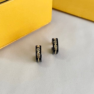 Fendi Mini F Emblem Bar Stud Earrings