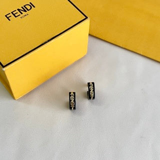 Fendi Mini F Emblem Bar Stud Earrings