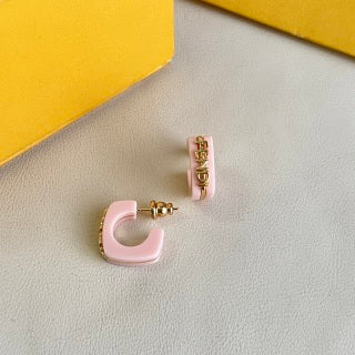 Fendi Mini F Emblem Bar Stud Earrings