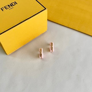Fendi Mini F Emblem Bar Stud Earrings